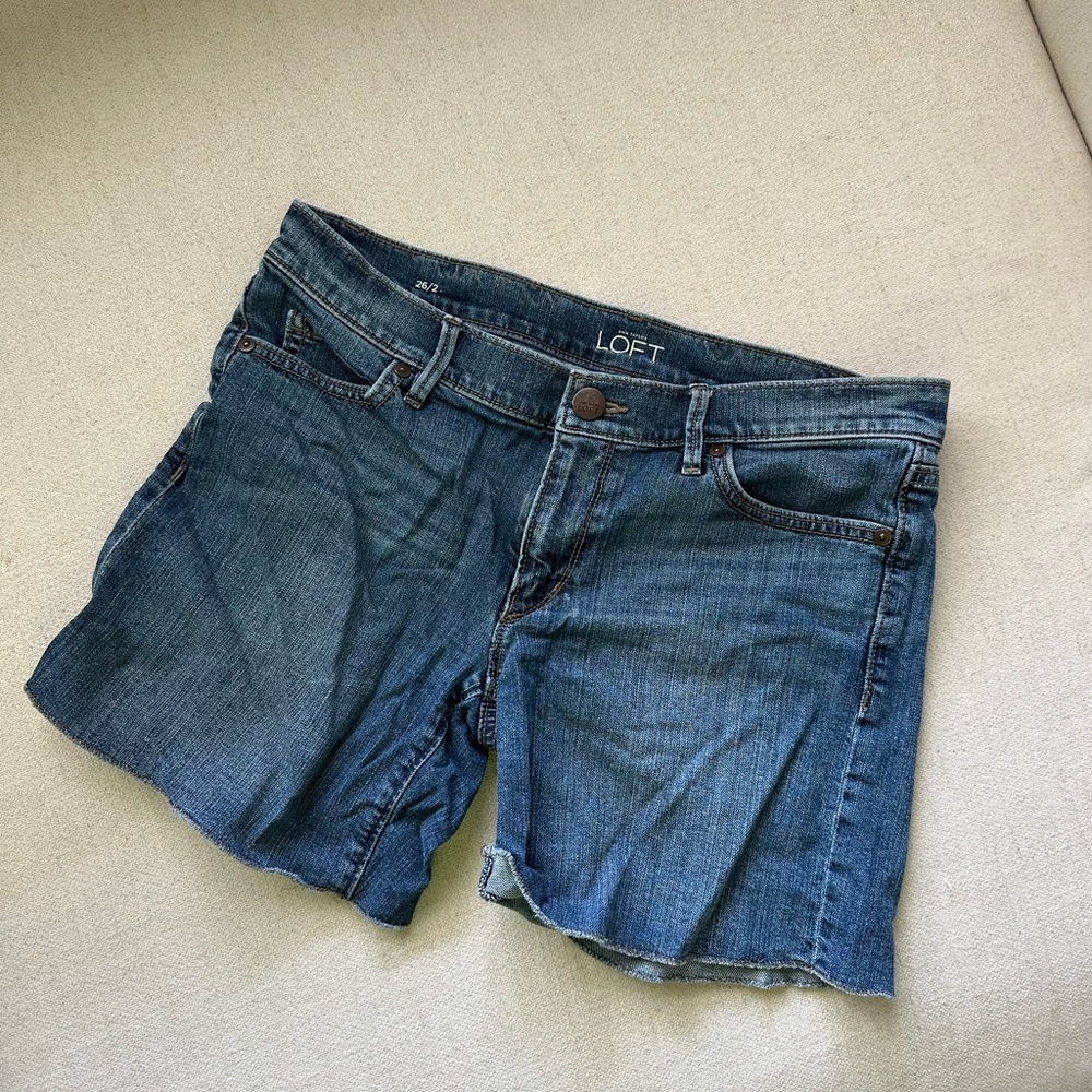 LOFT Blue Jean Shorts Casual Style